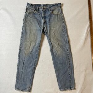 Vintage Levis 550 Relaxed Fit Light Wash Distressed Denim Jeans Mens 34‎ x 30